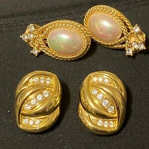 2 PAIR NOLAN MILLER CLIP ON EARRINGS
